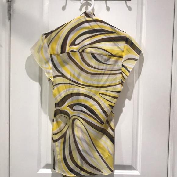 Cache - Yellow/Brown/White Blouse - Picture 5 of 8